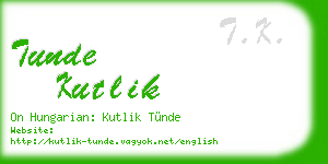 tunde kutlik business card